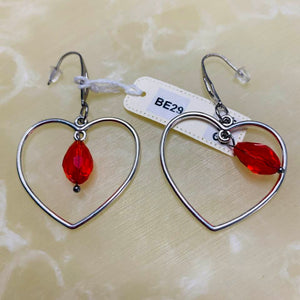 Heart Earrings - Red SOLD