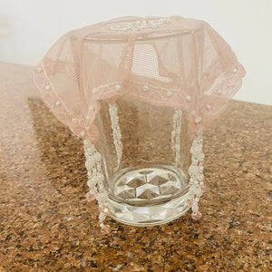 Sheer Beaded Glass Cover - Rose SOLD