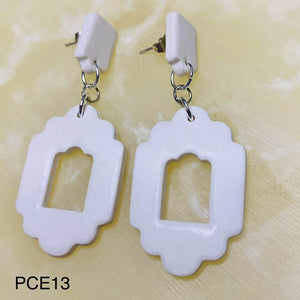 Framed Earrings - Satin White