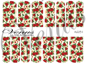 Water Transfer Decals - Scarlet #6031 - Venus Nail Art Supplies Australia