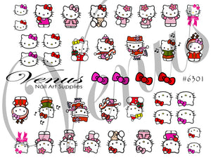 Water Transfer Decals - Hello Kitty + Xmas #6301 - Venus Nail Art Supplies Australia