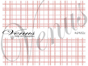 Water Transfer Decals - Rose Gold Plaid Chains #6406c - Venus Nail Art Supplies Australia