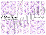 Water Transfer Decals - Floral Purple #6702a - Venus Nail Art Supplies