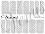 Water Transfer Decals - Grey Dots #6702fGrey - Venus Nail Art Supplies