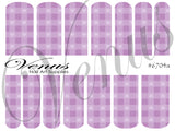 Water Transfer Decals - Girly Girl - Plaid Hearts #6704a - Venus Nail Art Supplies