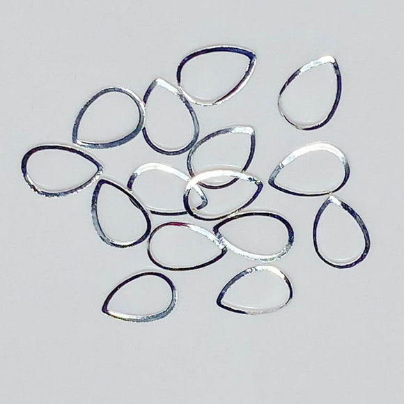 SILVER Metallic Nail Art Frame TEARDROPS Medium | Venus Nail Art Supplies Australia