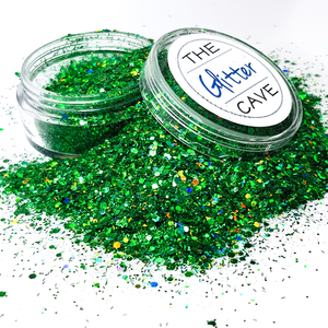 The Glitter Cave - Holographic Multi Nail Art Glitter - Green | Venus Nail Art Supplies Australia